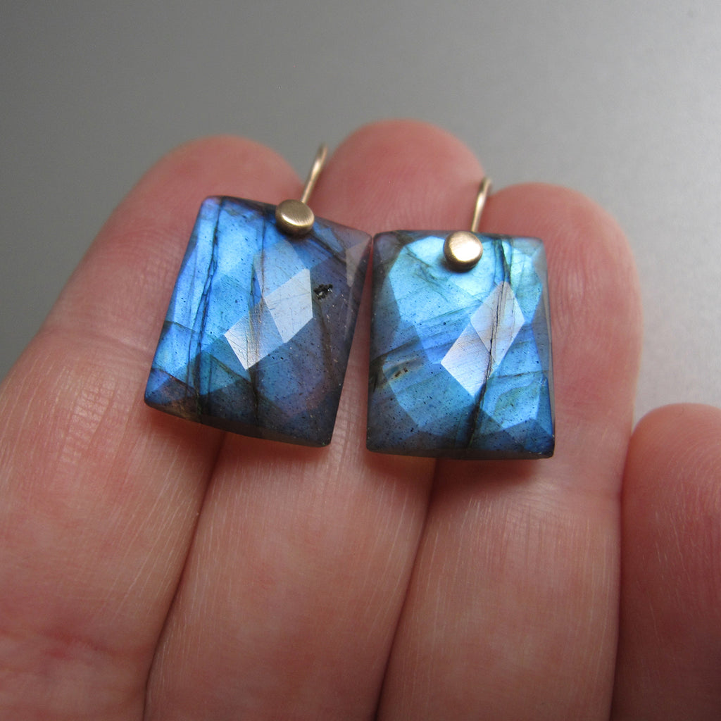 blue labradorite faceted small cushion drops solid 14k gold earrings3