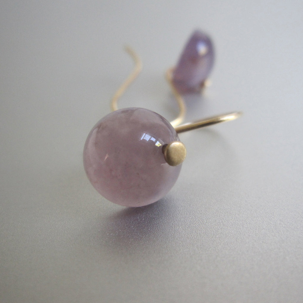 purple chalcedony buttons solid 14k gold earrings5