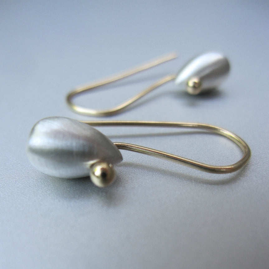solid sterling silver drops solid 18k gold earwire earrings2