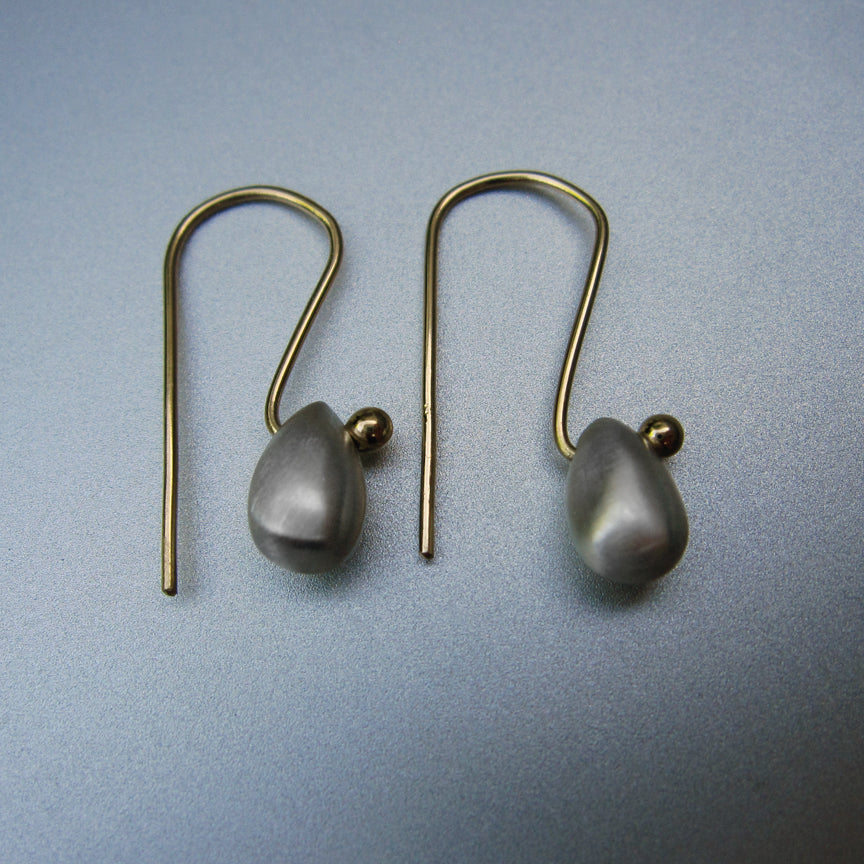 solid sterling silver drops solid 18k gold earwire earrings3