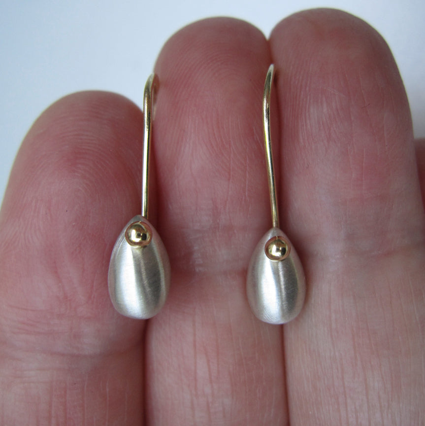solid sterling silver drops solid 18k gold earwire earrings4