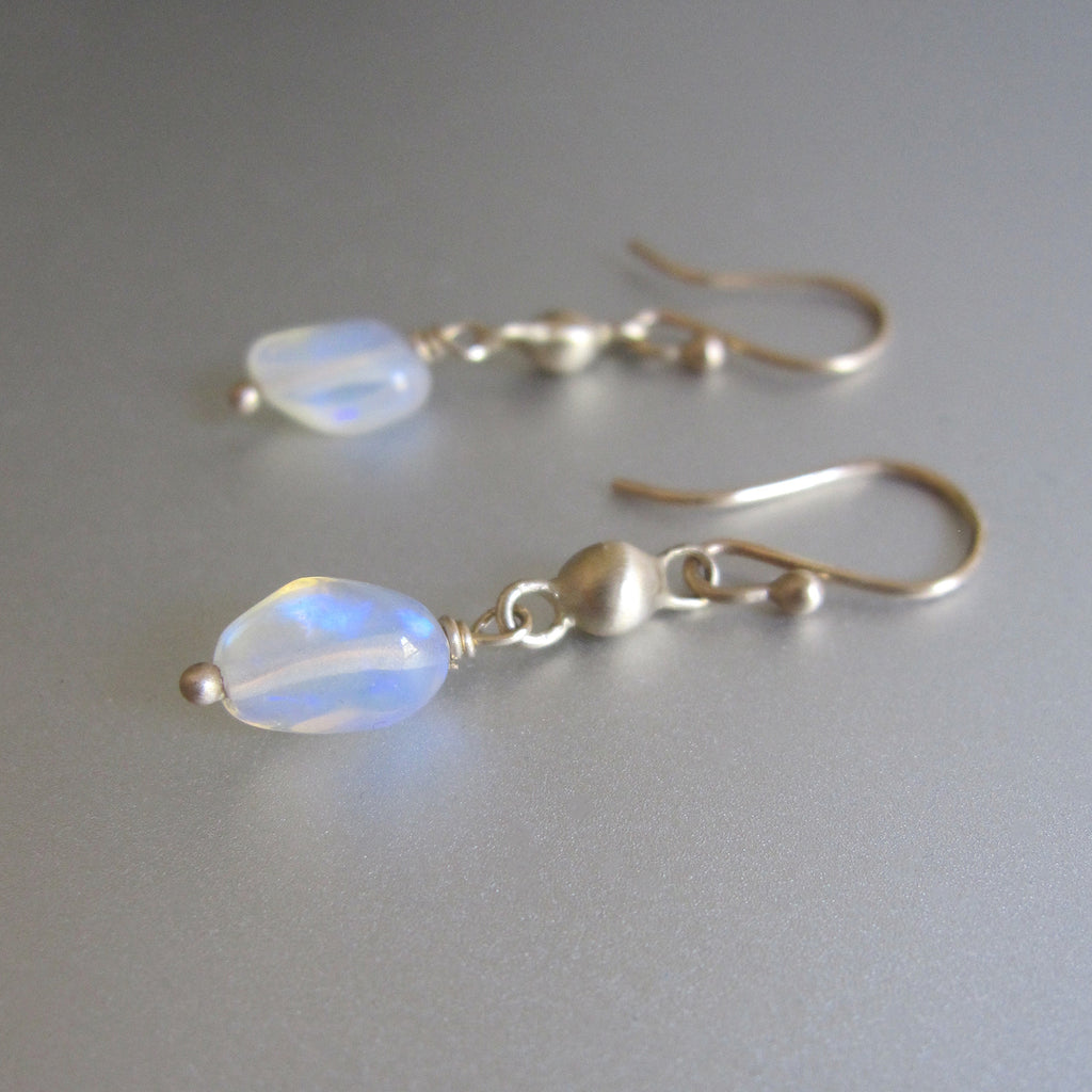 welo opal pebble drops solid 14k gold droplet link earrings2