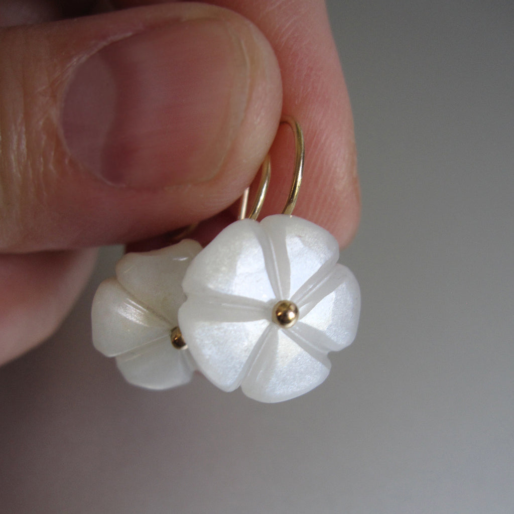 white moonstone carved flowers solid 14k gold earrings5