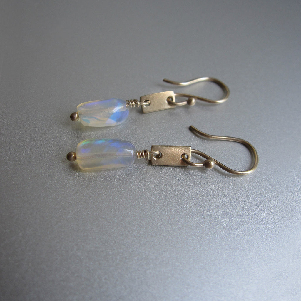 welo opal nugget solid 14k gold tab earrings3