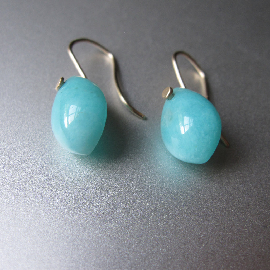 small amazonite pointed drops solid 14k gold earrings3
