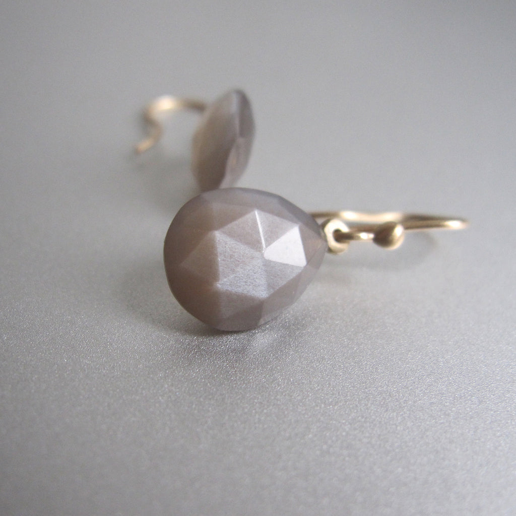 small faceted warm gray moonstone drops solid 14k gold earrings4
