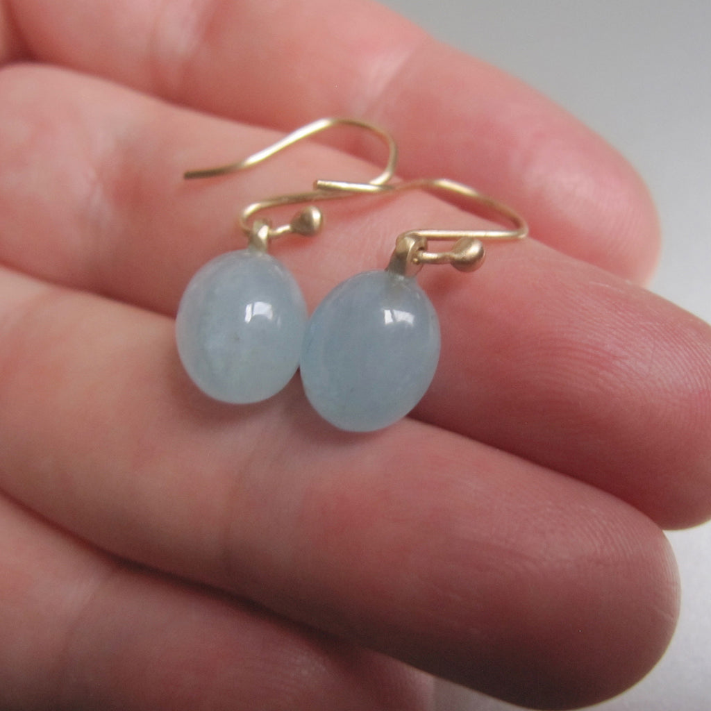 small aquamarine smooth drops solid 14k gold earrings5