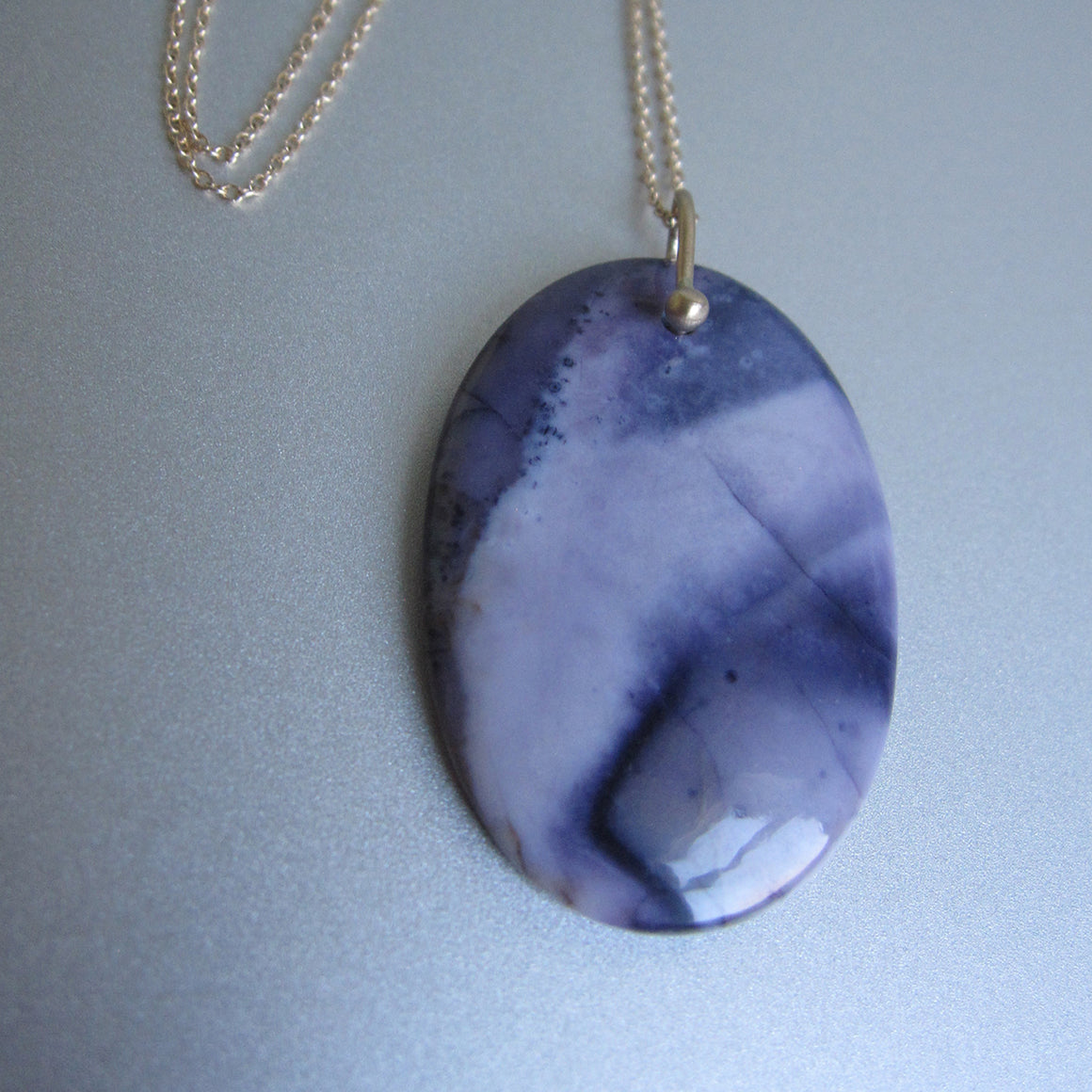 tiffany stone purple slice pendant solid 14k gold necklace