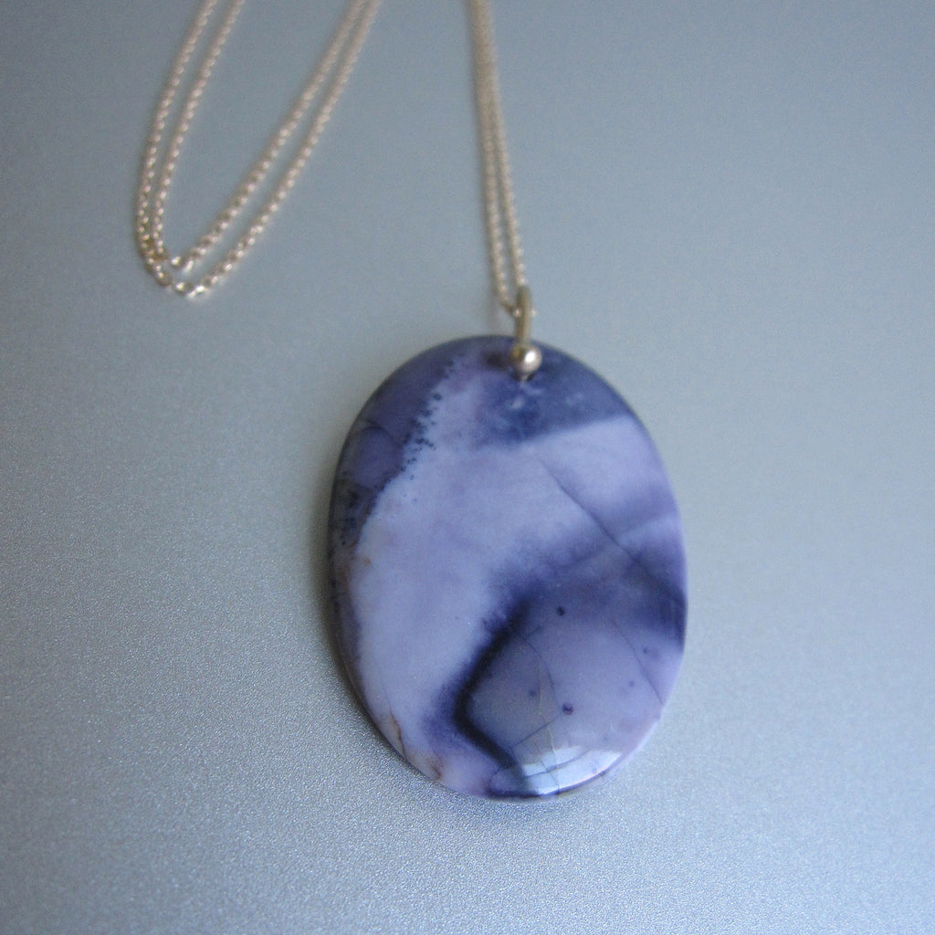 tiffany stone purple slice pendant solid 14k gold necklace2