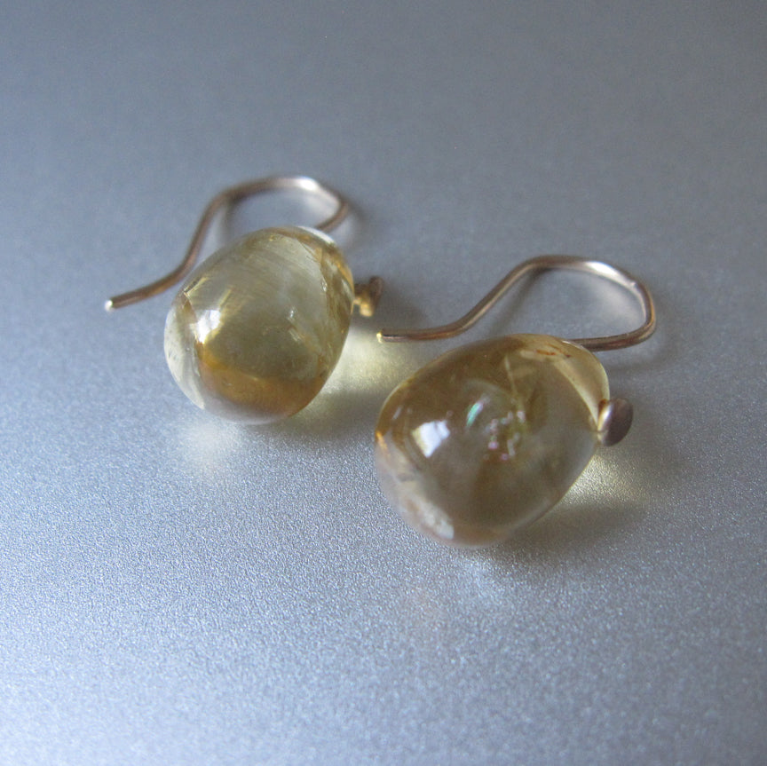 small citrine jelly bean drop solid 14k gold earrings3