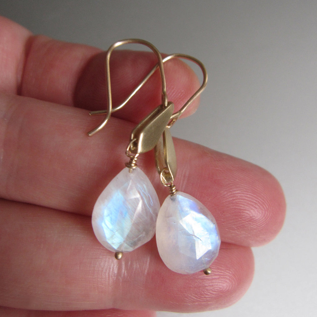 gold kite slides with rainbow moonstone drops solid 14k gold earrings5