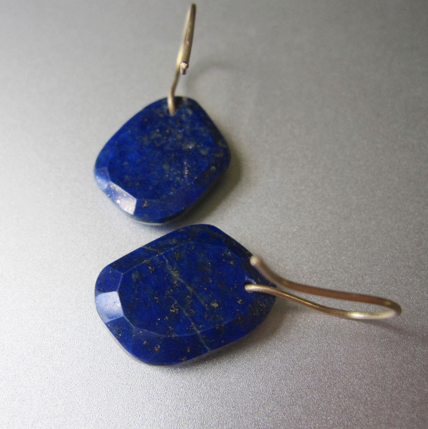 Lapis Lazuli Drops Solid 14k Gold Earrings