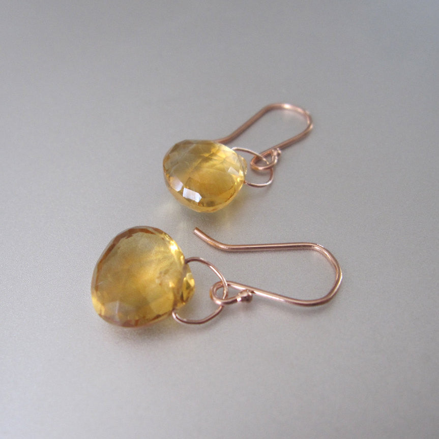 faceted ctrine drops solid 14k rose gold earrings2