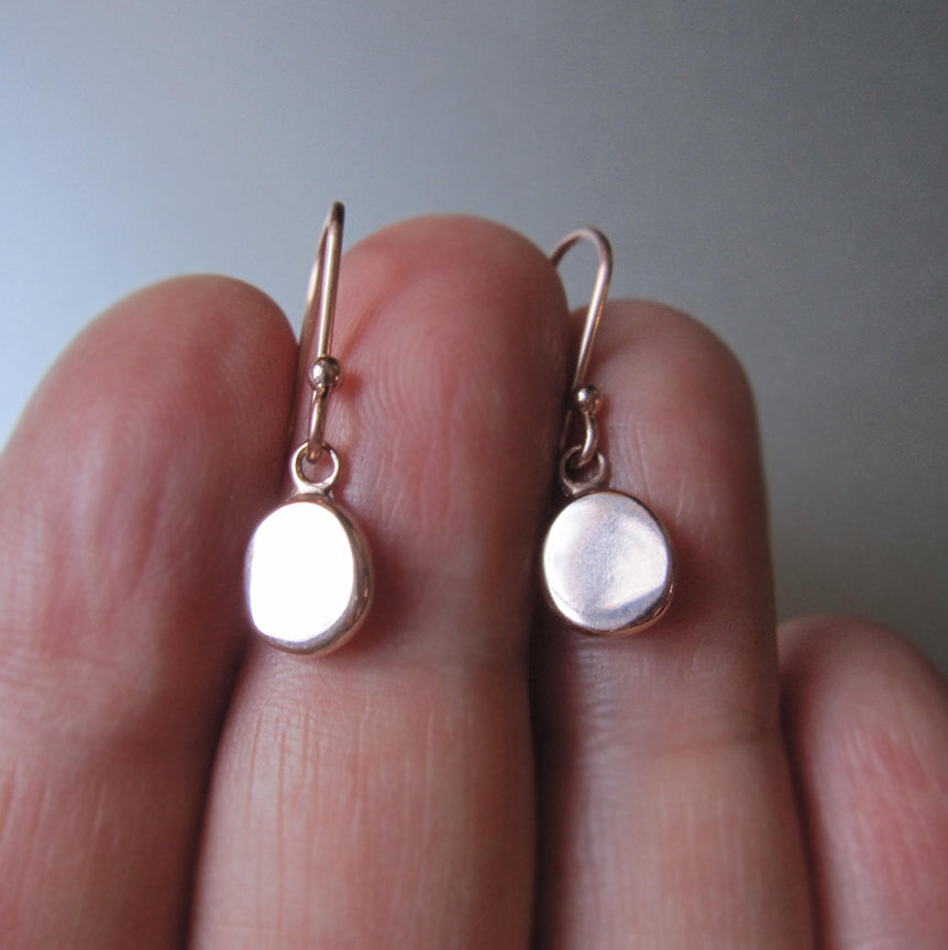 Rose Gold Discs Solid 14k Gold Earrings
