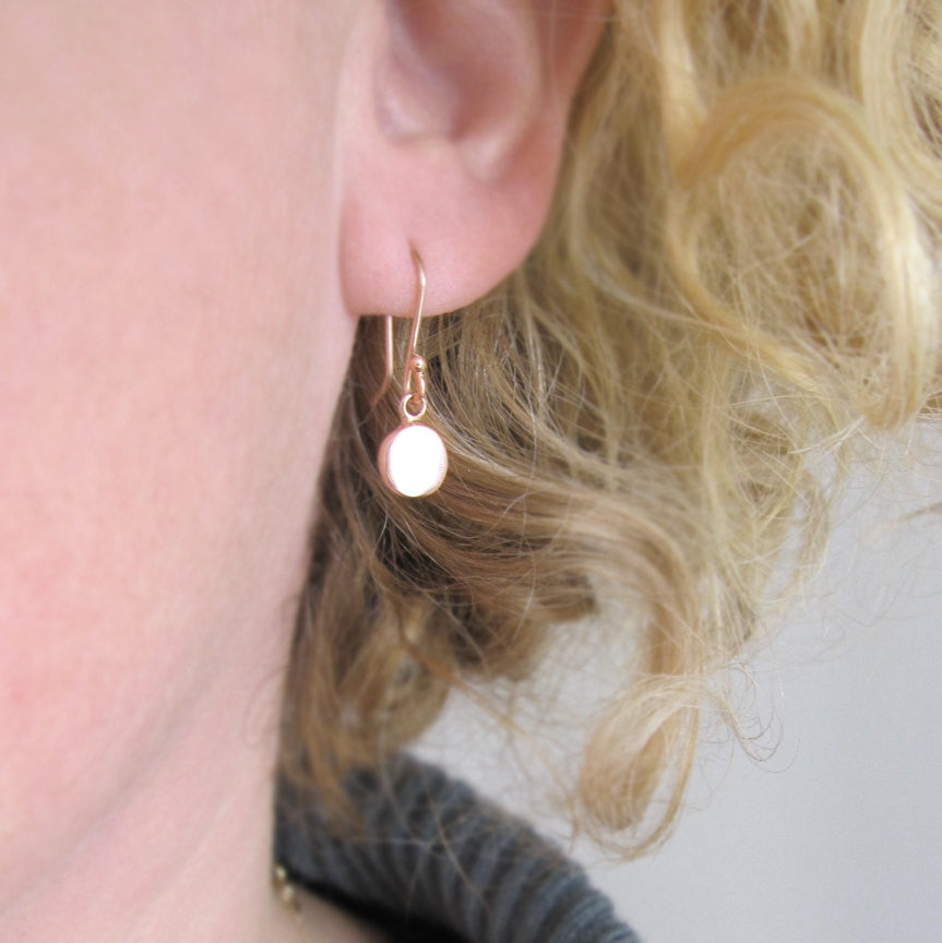 Rose Gold Discs Solid 14k Gold Earrings