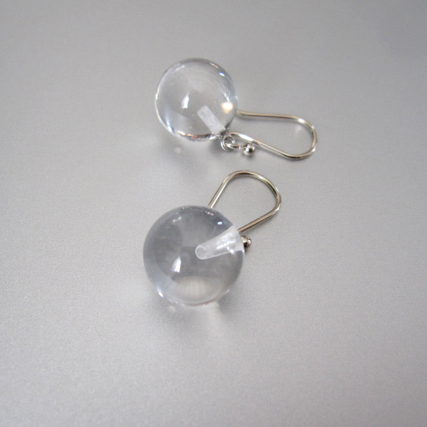 Clear quartz orbs pools of light solid 14k white gold earrings2