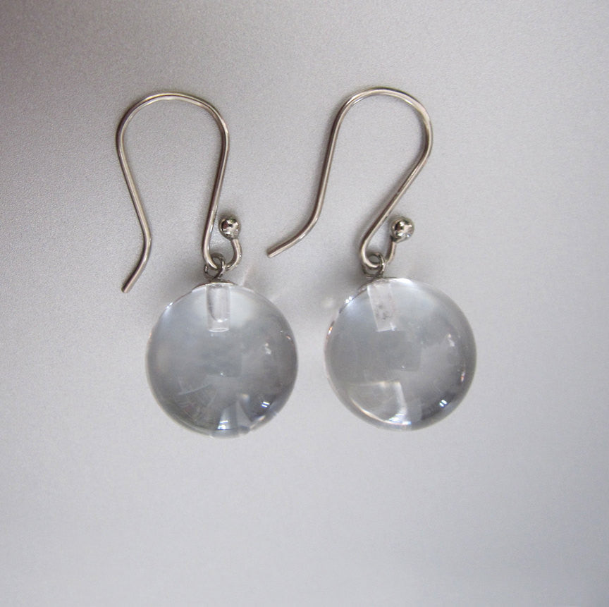 Clear quartz orbs pools of light solid 14k white gold earrings3