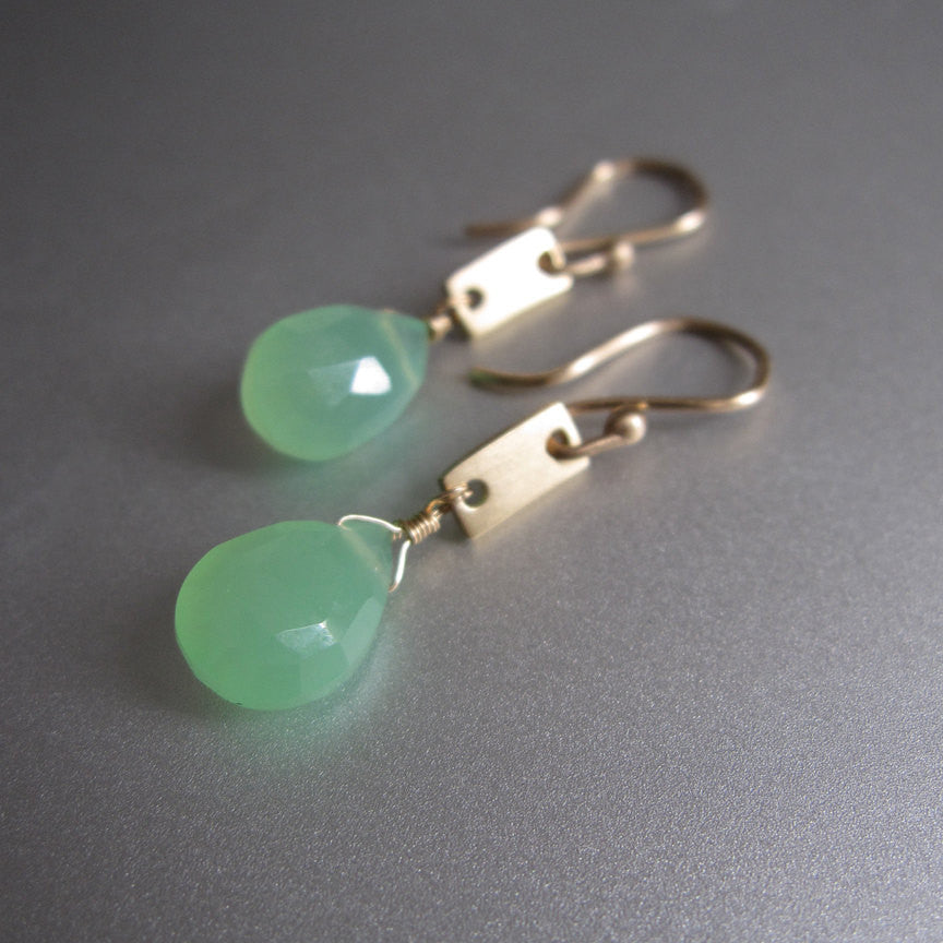 chrysoprase drops solid 14k gold rectangle link earrings2