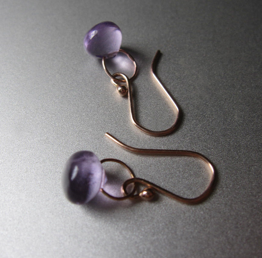 smooth amethyst drops solid 14k rose gold earrings3