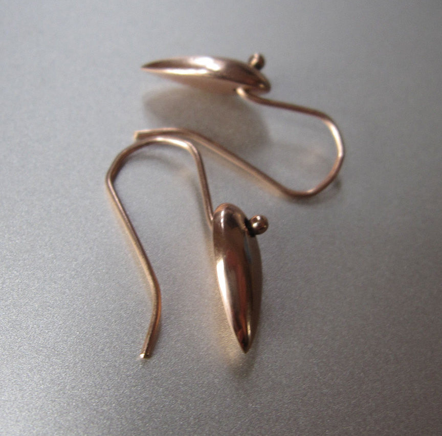 Solid 14k Rose Gold Inverted Drops on Wire