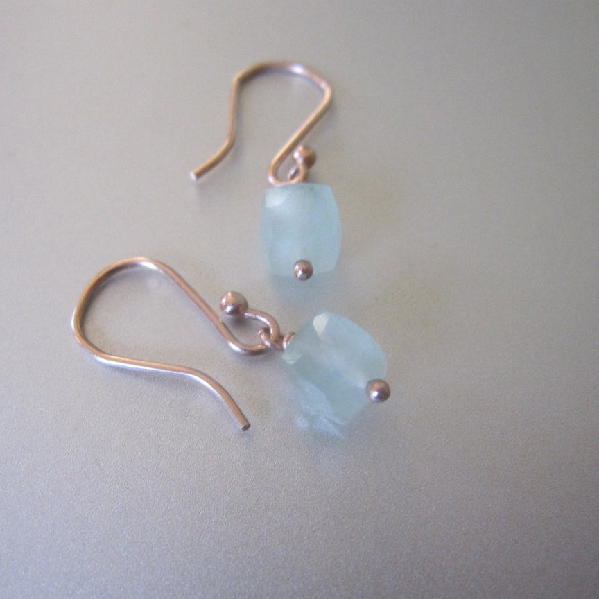 small aquamarine cube drops solid 14k rose gold earrings3