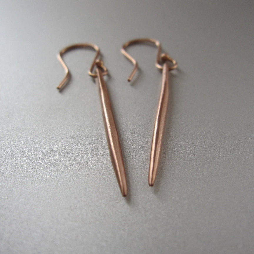 Solid 14k Rose Gold Spike Earrings